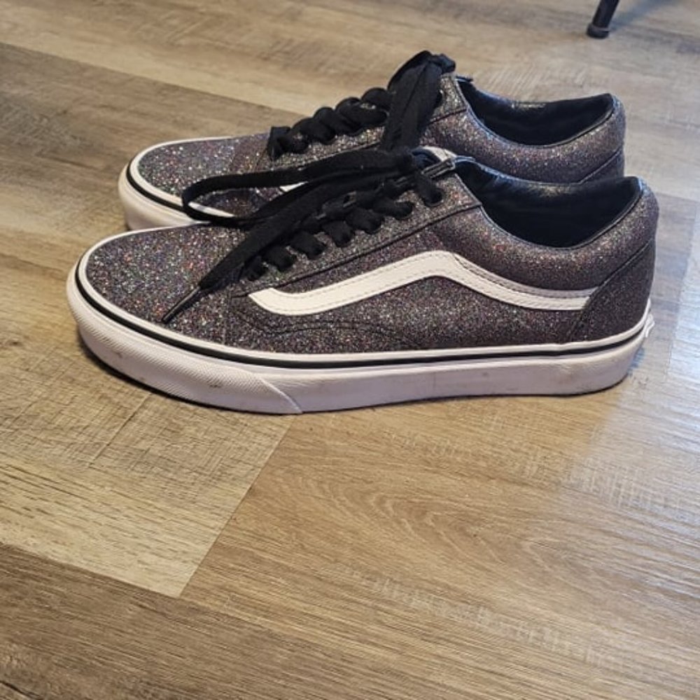 Vans Old Skool - (glitter) Rainbow Black-  Size:W8